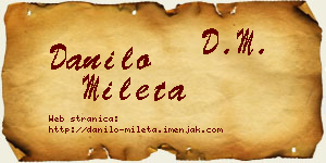 Danilo Mileta vizit kartica